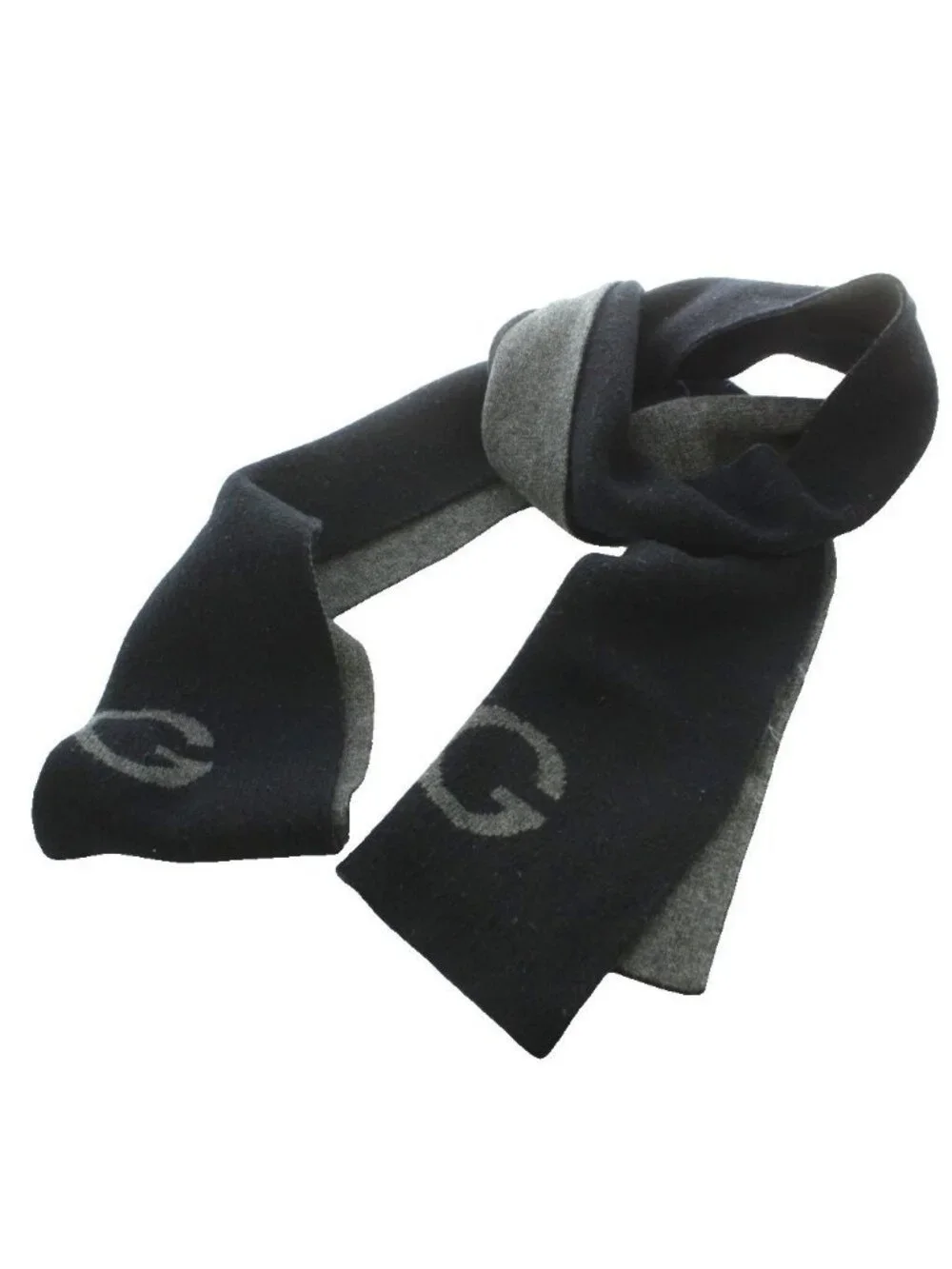 Dolce & Gabbana Scarf Shawl Logo Bicolor DG Black Gray SS
